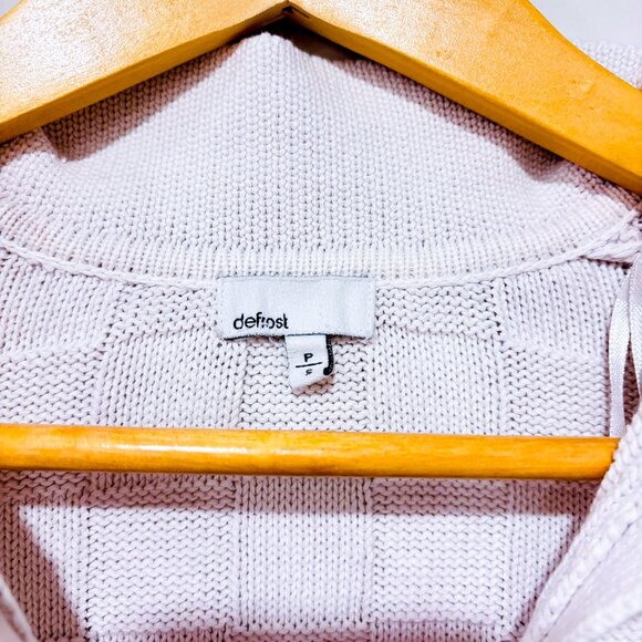 DEFROST Textured Knit Cropped Sweater White | Modern Casual | Small * - Picture 7 of 8